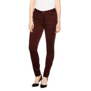 PAIGE deep red corduroy velvet skinny pants 27